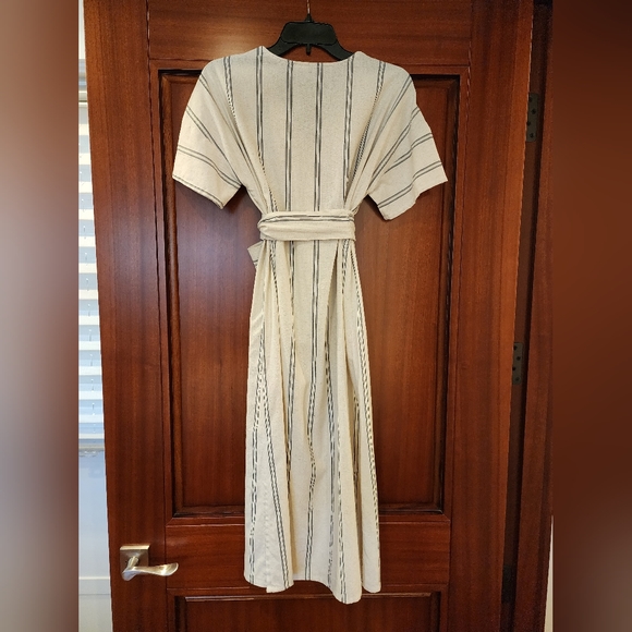 Blu Pepper striped midi wrap dress size M - Picture 6 of 14